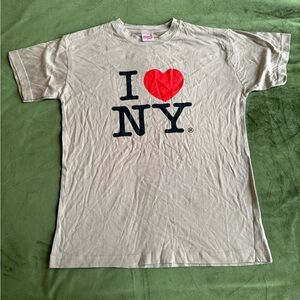 Small Camel Tan color I heart NY tee shirt brand new unisex